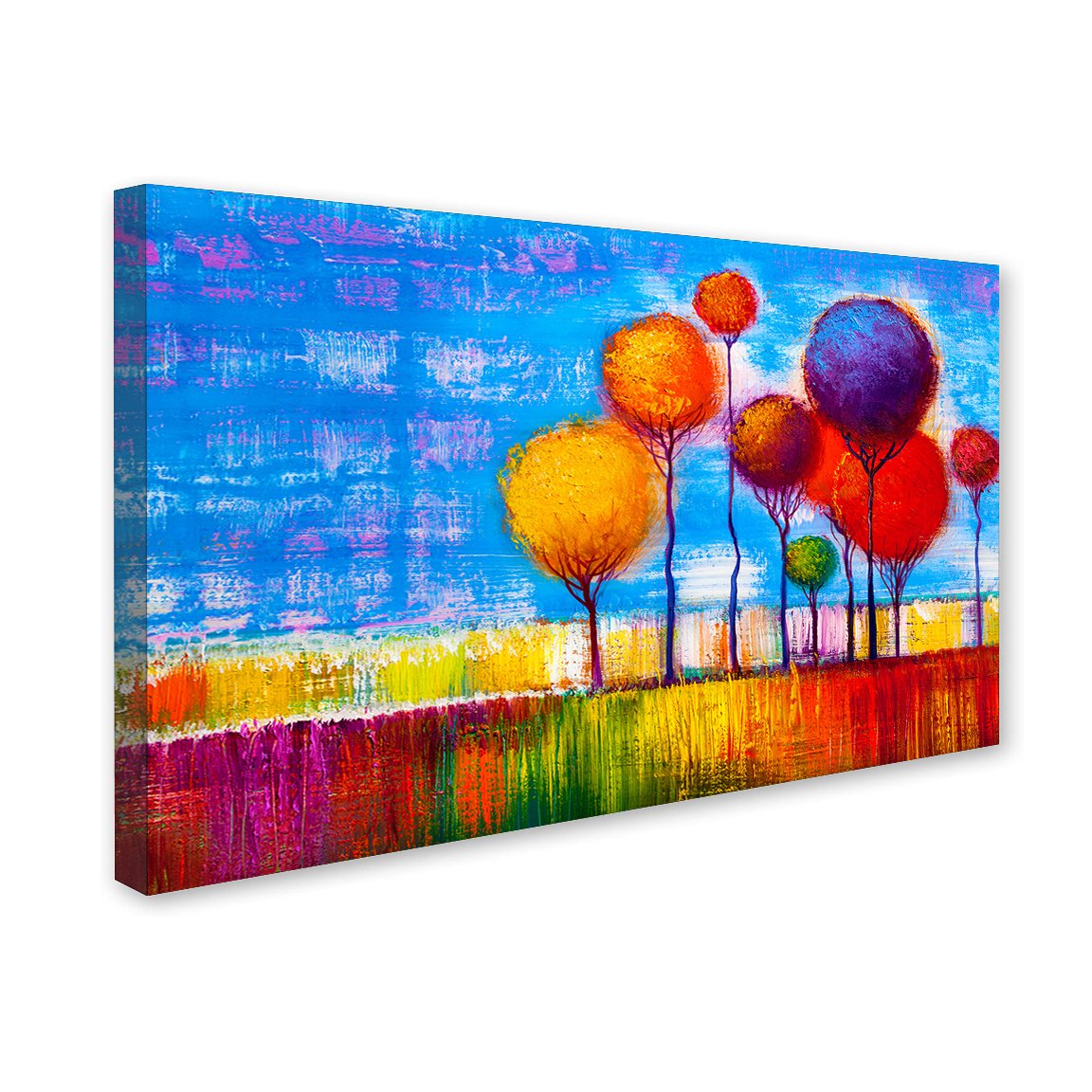 Canvas Wall Art,PAINTINGS,Oil Printed Colorful Tree Premium Canvas Wall Painting